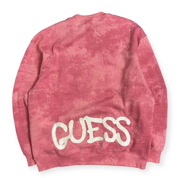 GUESS X BRANDALISED BANKSY QUEEN SLATE ROSE CREWNECK SWEATER - Picture 2 of 2